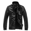 WENYUGH 2019 New Fashion Autumn Male Leather Jacket Plus Size 3XL Black Brown Mens Stand Collar  Coats Leather Biker Jackets