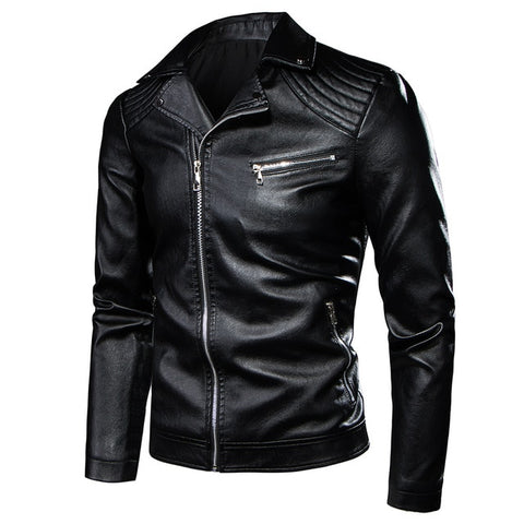 7XL Men Motorcycle Vintage Rock & Roll Casual Leather Jacket Coat Men Autumn Design Biker Rivet Pockets PU Leather Jackets Men