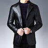 Fall 2019 New Suit Leather Jacket Business Fashion Men's Jacket Men's Slim Fit Leather leather jacket Leather suit for men