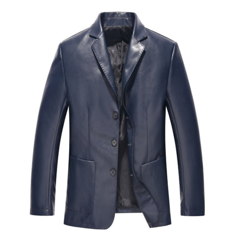 Fall 2019 New Suit Leather Jacket Business Fashion Men's Jacket Men's Slim Fit Leather leather jacket Leather suit for men
