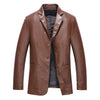 Fall 2019 New Suit Leather Jacket Business Fashion Men's Jacket Men's Slim Fit Leather leather jacket Leather suit for men