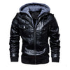 New Autumn Winter Motorcycle Leather Jacket Men Warm Windbreaker Hooded PU Jackets Male Outerwear PU Baseball Jackets Size m-5XL