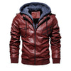 New Autumn Winter Motorcycle Leather Jacket Men Warm Windbreaker Hooded PU Jackets Male Outerwear PU Baseball Jackets Size m-5XL