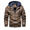 New Autumn Winter Motorcycle Leather Jacket Men Warm Windbreaker Hooded PU Jackets Male Outerwear PU Baseball Jackets Size m-5XL
