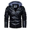 New Autumn Winter Motorcycle Leather Jacket Men Warm Windbreaker Hooded PU Jackets Male Outerwear PU Baseball Jackets Size m-5XL