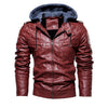 New Autumn Winter Motorcycle Leather Jacket Men Warm Windbreaker Hooded PU Jackets Male Outerwear PU Baseball Jackets Size m-5XL
