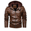 New Autumn Winter Motorcycle Leather Jacket Men Warm Windbreaker Hooded PU Jackets Male Outerwear PU Baseball Jackets Size m-5XL